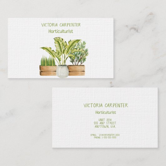 Grüne Pflanze Visitenkarte (Vorne/Hinten)