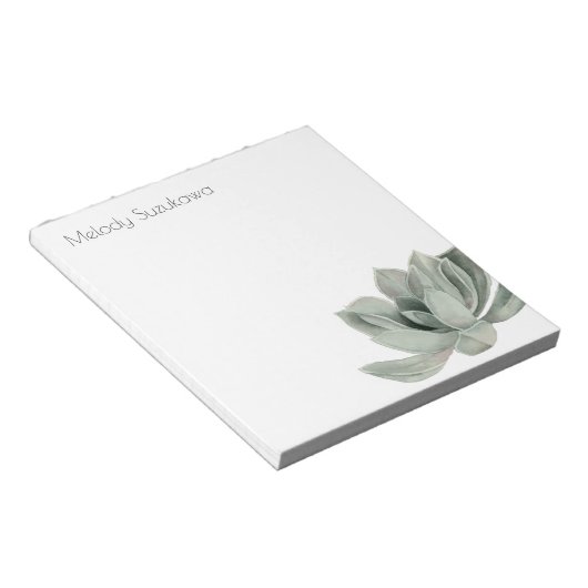 Grüne Pflanze Wasserfarbe Notizblock (angewinkelt)