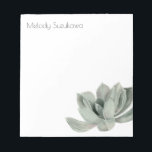 Grüne Pflanze Wasserfarbe Notizblock<br><div class="desc">Einfaches und modernes Notizblock mit Aquarellbildern einer schlinggrünen sukkulenten Pflanze. Passen Sie dieses Produkt an,  indem Sie oben Ihren Namen hinzufügen.</div>