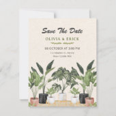 Grüne Pflanzen Hochzeit Save The Date (Vorderseite)