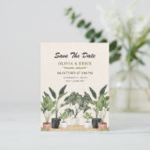 Grüne Pflanzen Hochzeit Save The Date (Stehend Vorderseite)