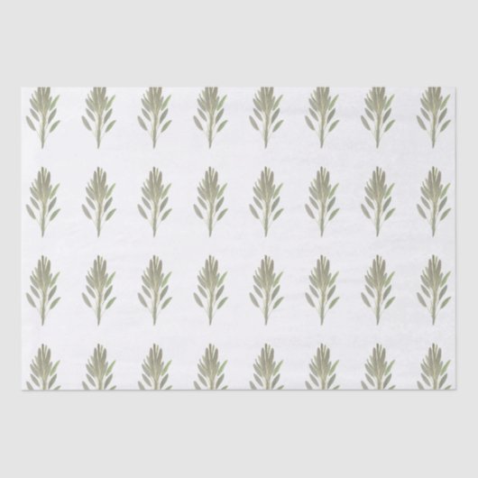 Grüne pflanzliche pflanzliche Pflanze Wasserfarbe Seidenpapier (Vorderseite)