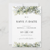 Grüne pflanzliche Speichern Sie die Datumskarten Einladung (Vorderseite)