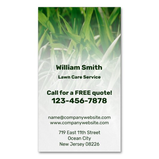 Grüne Pflege für das Foto "Benutzerdefinierter Die Magnetische Visitenkarte (Vorderseite Vertikal)