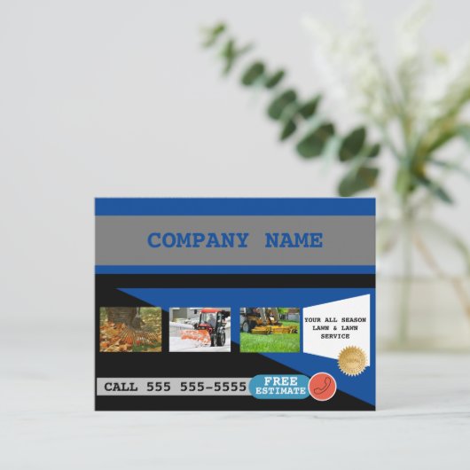 Grüne Pflege und Schneebeseitigung - Visitenkarte Postkarte (Stehend Vorderseite)