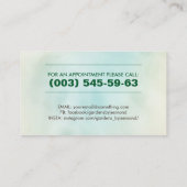 Grüne Pflege- und Wartungskarte Visitenkarte (Rückseite)