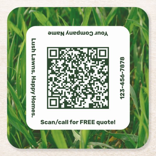 Grüne Pflegedienste für Werbeflächen Rechteckiger Pappuntersetzer (Vorderseite)