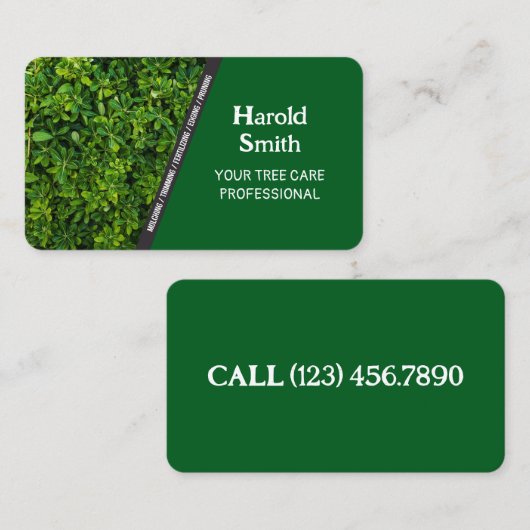 Grüne Pflegekarte Visitenkarte (Vorne/Hinten)