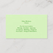 Grüne Pflegekarte Visitenkarte (Rückseite)