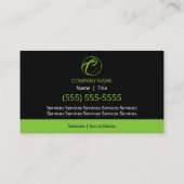 Grüne Pflegekarte Visitenkarte (Rückseite)