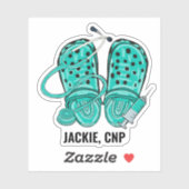 Grüne Pflegekleber und Spritzen Monogramm wasserdi Aufkleber (Blatt)