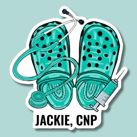 Grüne Pflegekleber und Spritzen Monogramm wasserdi Aufkleber