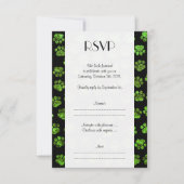 Grüne Pfoten, Glitzer Pfoten, grüner Glitzer, Hoch RSVP Karte (Vorderseite)