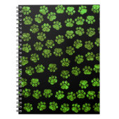 Grüne Pfoten, Glitzer Pfoten, grüner Glitzer, Hund Notizblock (Vorderseite)