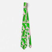 Grüne Pickles Rosa Hintergrund Krawatte (Vorderseite)