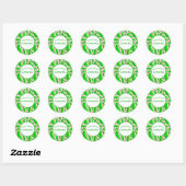 Grüne Pickles Rosa Hintergrund Runder Aufkleber (Blatt)
