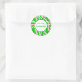 Grüne Pickles Rosa Hintergrund Runder Aufkleber (Tasche)