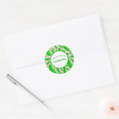 Grüne Pickles Rosa Hintergrund Runder Aufkleber (Umschlag)