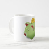 Grüne Piggy Bank Tasse (Vorderseite Links)
