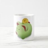 Grüne Piggy Bank Tasse (Mittel)