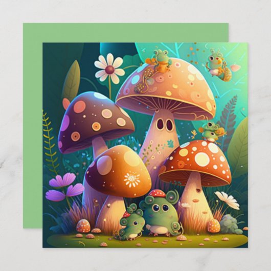 Grüne Pilze im Feld (Vorne/Hinten)