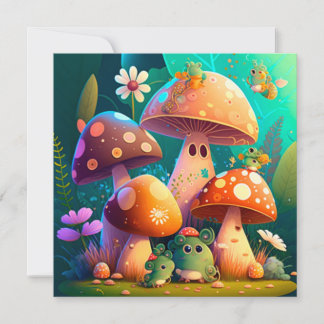 Grüne Pilze im Feld