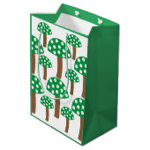 Grüne Pilze Mittlere Geschenktüte (Rückseite Schrägansicht)