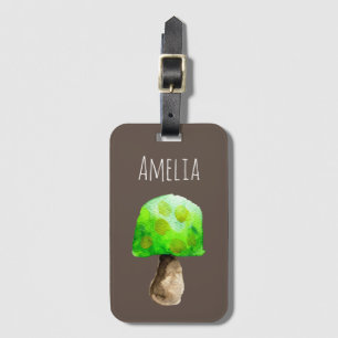 Grüne Pilzfarbe niedliche Pilze Gepäckanhänger