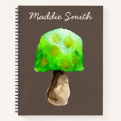 Grüne Pilzfarbe niedliche Pilze Notizblock (Vorderseite)
