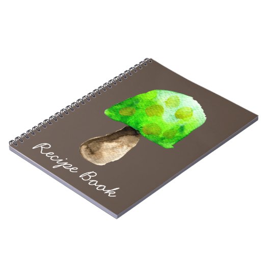 Grüne Pilzfarbe niedliche Pilze Notizblock (Linke Seite)