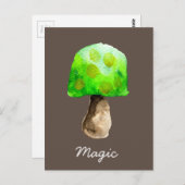 Grüne Pilzfarbe niedliche Pilze Postkarte (Vorne/Hinten)