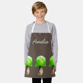 Grüne Pilzfarbe niedliche Pilze Schürze (Getragen)