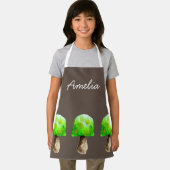 Grüne Pilzfarbe niedliche Pilze Schürze (Insitu)