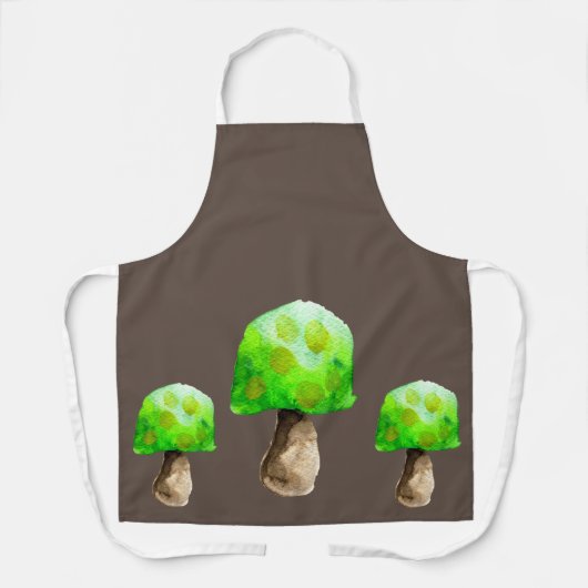 Grüne Pilzfarbe niedliche Pilze Schürze (Vorderseite)