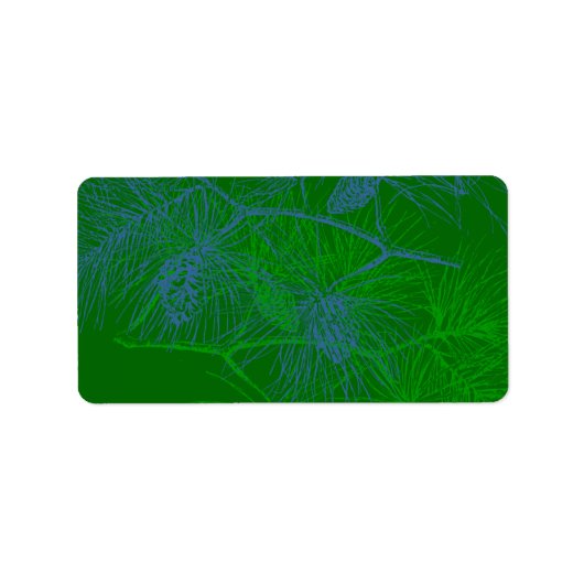 Grüne Pine Blank Holiday Address Labels Adressaufkleber (Vorne)