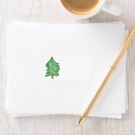 Grüne Pine Tree Blank Adressaufkleber (Insitu)