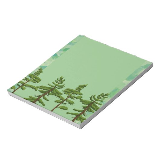Grüne Pine Tree Notepad Notizblock (Rotiert)