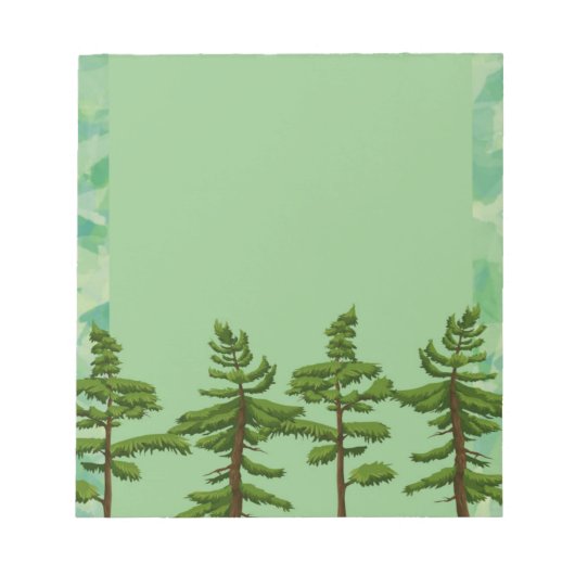 Grüne Pine Tree Notepad Notizblock (Vorderseite)