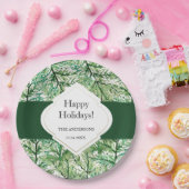 Grüne Pine Tree Wasserfarbene Kunst Pappteller (Party)