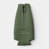 Grüne Pine Wedding Flaschenkühler (Rückseite)