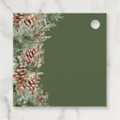 Grüne Pine Wedding Geschenkanhänger (Rückseite)