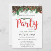 Grüne Pinecone Pinecone Pinecone Branches Weihnach Einladung (Vorderseite)