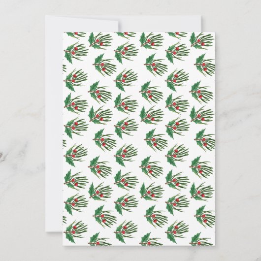 Grüne Pinecone Pinecone Pinecone Branches Weihnach Einladung (Rückseite)