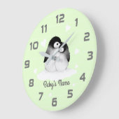 Grüne Pinguine Herzstück Kinderzimmer Decke Wand U Große Wanduhr (Winkel)