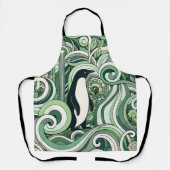 Grüne Pinguine im Grünen im Schatten der Kunst Schürze (Vorderseite)