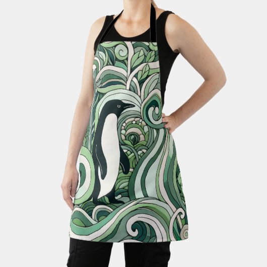 Grüne Pinguine im Grünen im Schatten der Kunst Schürze (InSitu)