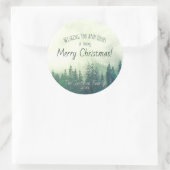 Grüne Pinien Feierliche Weihnachten Runder Aufkleber (Tasche)