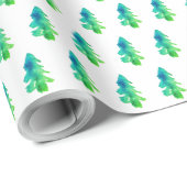Grüne Pinienwälder Geschenkpapier (Rolleneckpunkt)