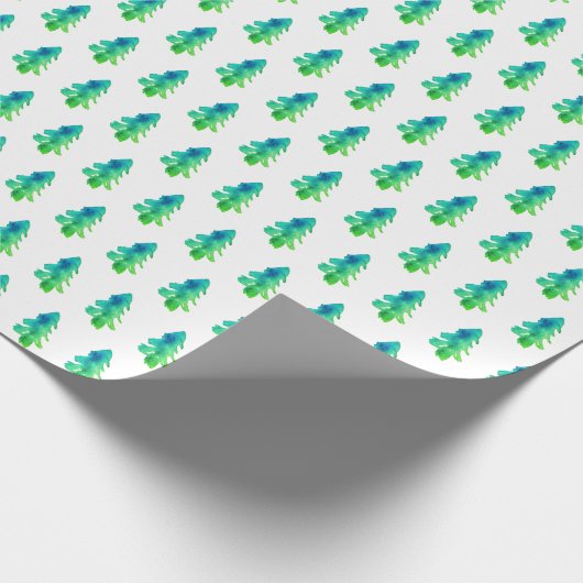 Grüne Pinienwälder Geschenkpapier (Ecke)