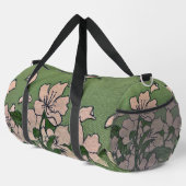 Grüne Pink Blossom Duffle Bag (Rechte Ecke)